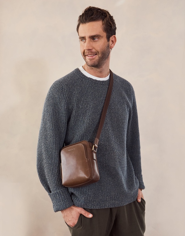 Pierre Cardin - Pierre Cardin Men's Leather Classic Crossbody Bag