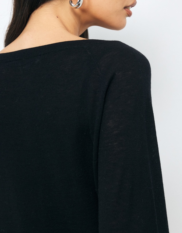 AERE - Asha Semi-Sheer Merino Wool Henley Top