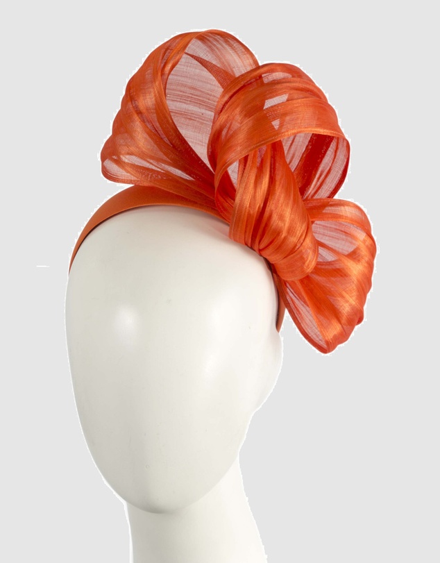 Fillies Collection - Bespoke Orange Bow Racing Fascinator