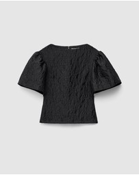 & Other Stories - Jacquard Puff-Sleeve Top