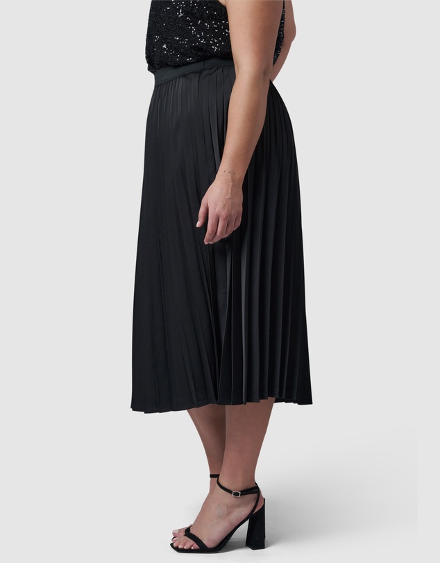 Pink Dusk by Curve Project - My Best Pleated Satin Skirt