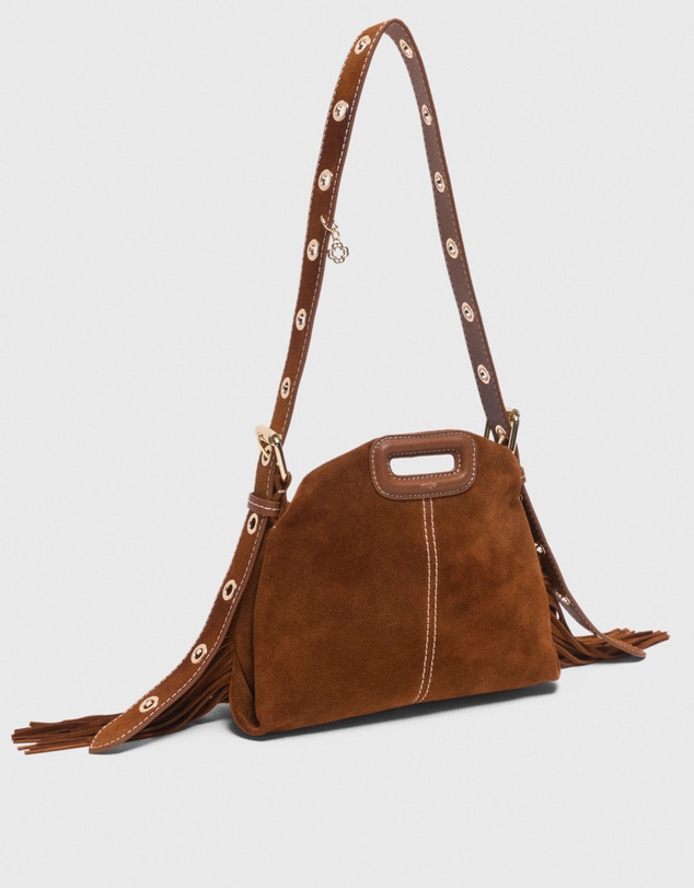 Maje - Topstitched Suede Miss M Mini Bag