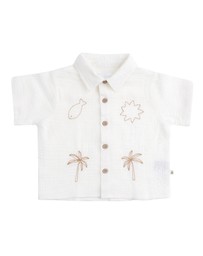 Kynd Baby - Woven Embroidered Shirt Coconut - Size 1