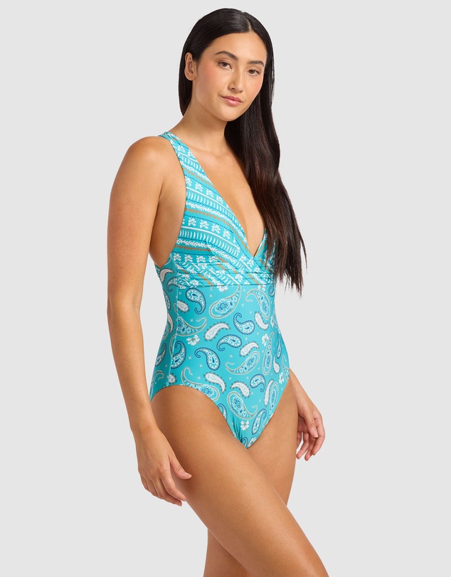 Seafolly - Drift Club Bandana Cross Back One Piece Swimsuit