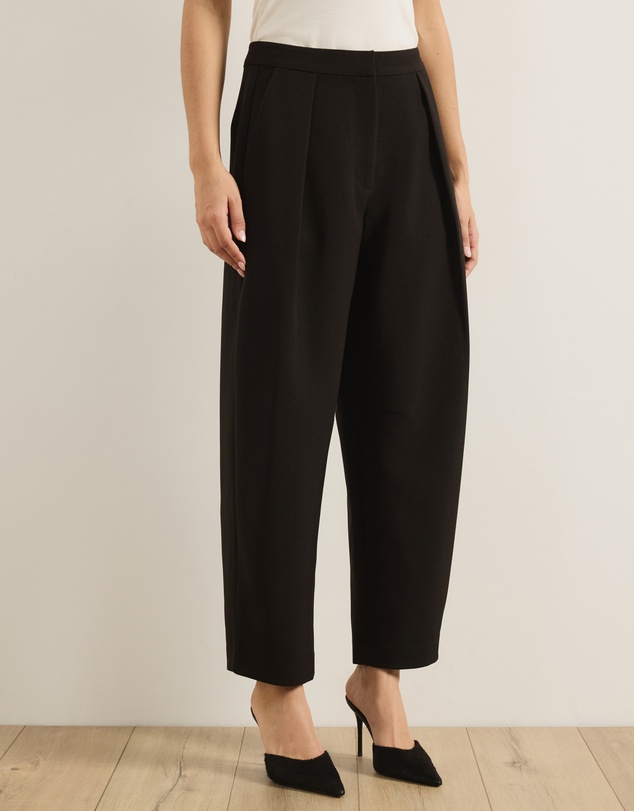 Atmos&Here - Lottie Tailored Barrel Leg Pants With Pleated Waistband