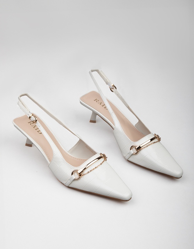 RAID - Alique Shoes with slingback strap in White