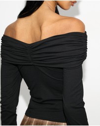 Dazie - Katia Off Shoulder Jersey Top