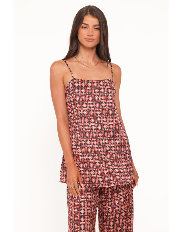 Petal & Pup - Lexi Top - Red Geometric