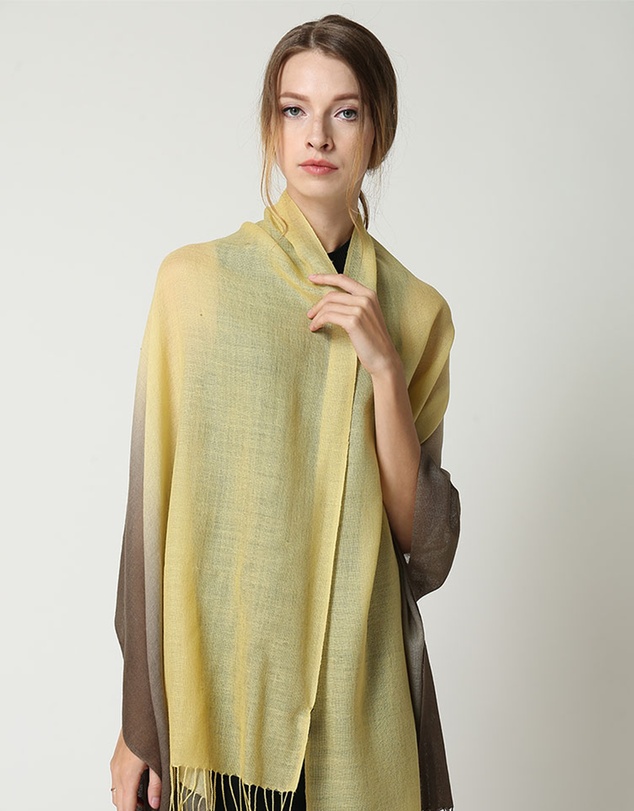 Ozwear Connection Uggs - Ugg 100% Merino Wool Tie Dye Scarf Lemon and Brown