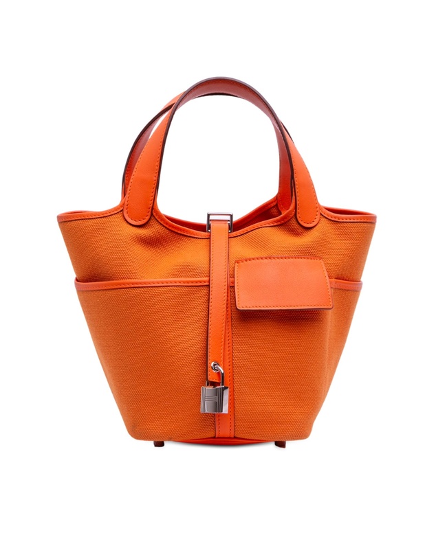 Hermes - Pre-Loved Toile Goeland and Swift Cargo Picotin Lock 18