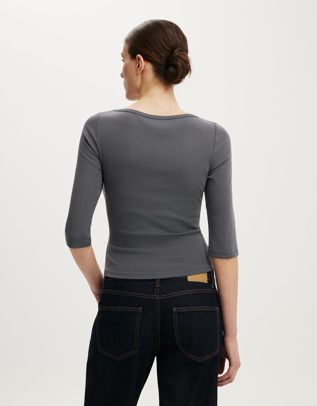 Cotton On - 90S Boatneck ¾ Sleeve