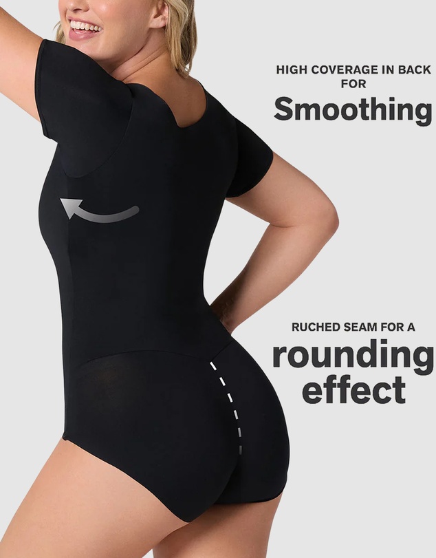 Leonisa - Essential Boldly Short Sleeve Shaping Tummy Control Bodysuit