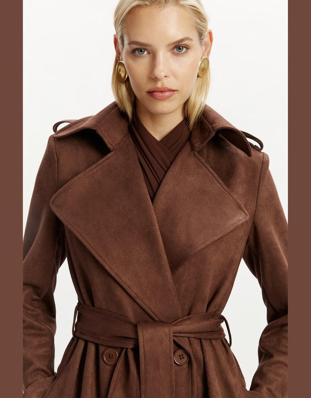 Bardot - Kira Vegan Suede Trench Coat