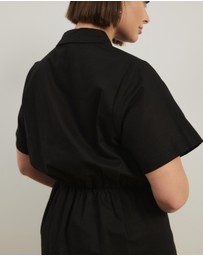 Atmos&Here Curvy - Remi Linen Blend Mini Shirt Dress