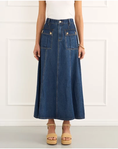 Heaven Australia - Indigo Rowan Midi Skirt