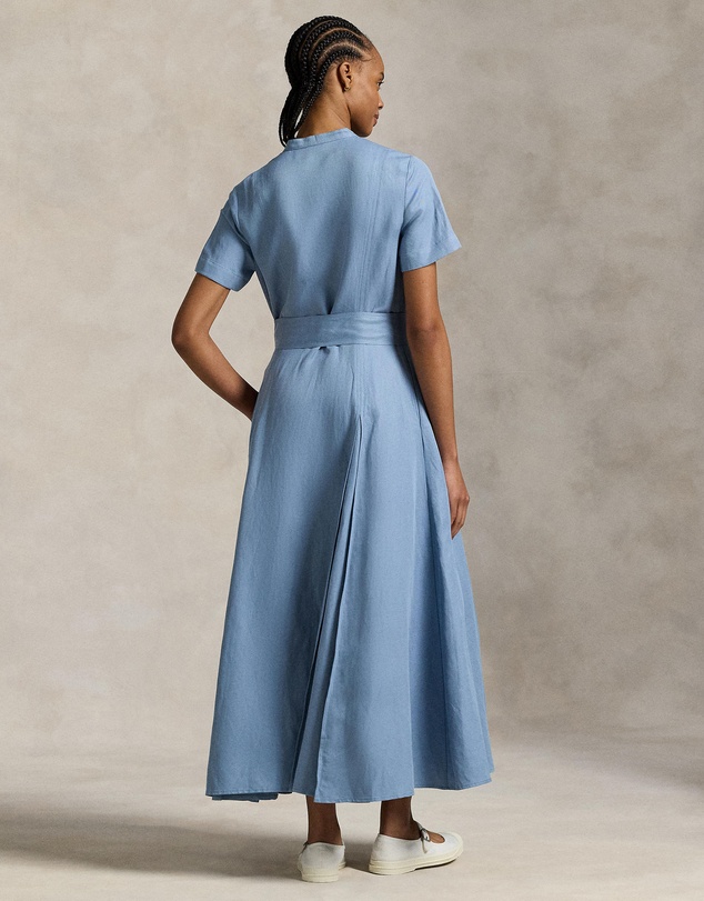 Polo Ralph Lauren - Belted Silk-Blend A-Line Dress