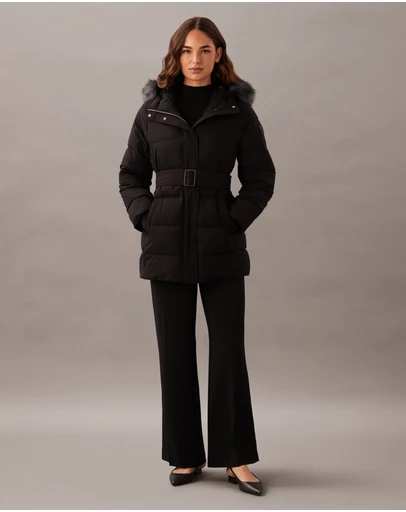 Calvin Klein - Belted Matte Quilted Jacket