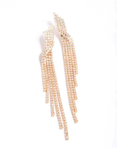 Lovisa - Cubic Zirconia Strand Twist Drop Earrings
