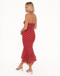 Petal & Pup - Tullia Mesh Midi Skirt - Red Polka Dot