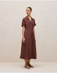 Trenery - Soft Seam Detail Shirt Dress in Espresso