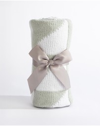 Living Textiles - Chenille Blanket - Sage Triangles