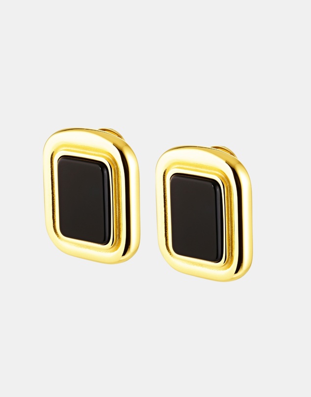 CENDRE - Margaux Onyx Earrings | Black