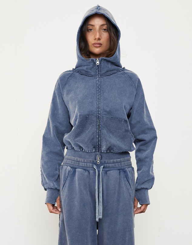 Pinky & Kamal - Acid Wash Zip Up Hoodie