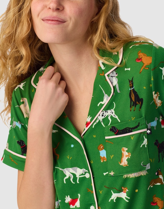 Kate Spade - Button Up Short Sleeve Long Jersey Pyjama Set