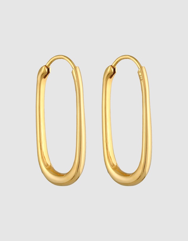 Elli Jewelry - Modern Hoop Earrings in Gold-Plated 925 Silver