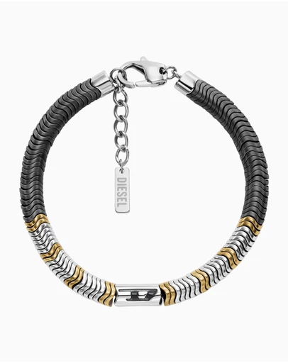 Diesel - D Logo Silver Tone Bracelet