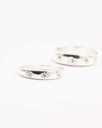 Lovisa - Silver Plated Celestial Star Rings 3-Pack