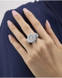 GUESS - GUESS Ladies Silver-Tone Analogue Ring Watch