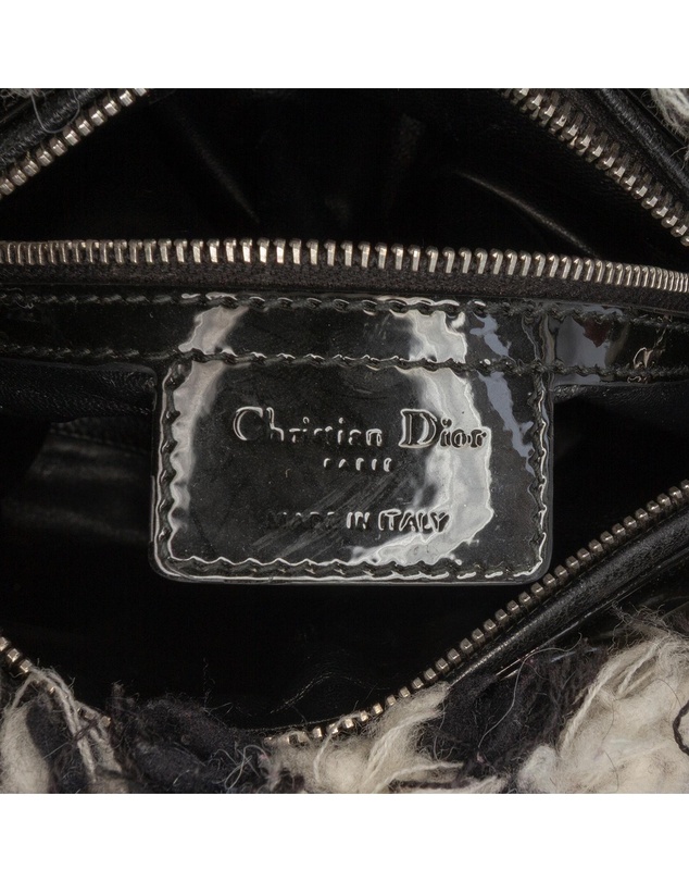Dior - Pre-Loved Medium Tweed Cannage Fringe Lady Dior
