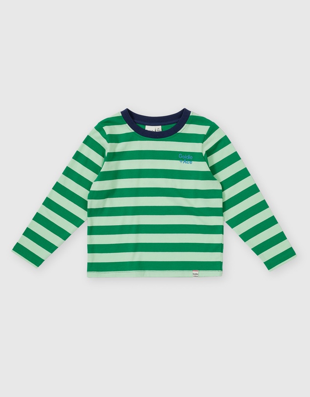 Goldie + Ace - Essential Stripe Logo LS Top - Babies-Kids