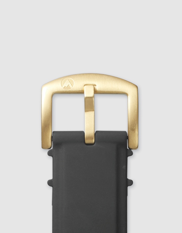 Maxum - Lansdowne Band - Black Silicone With Gold Tone Buckle