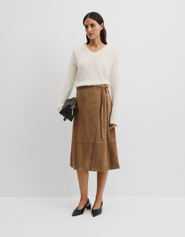Country Road - Suede Wrap Midi Skirt