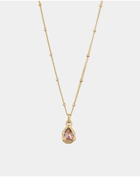 Elli Jewelry - Necklace Oragnic Drop Crystal 925 Sterling Silver Gold-Plated