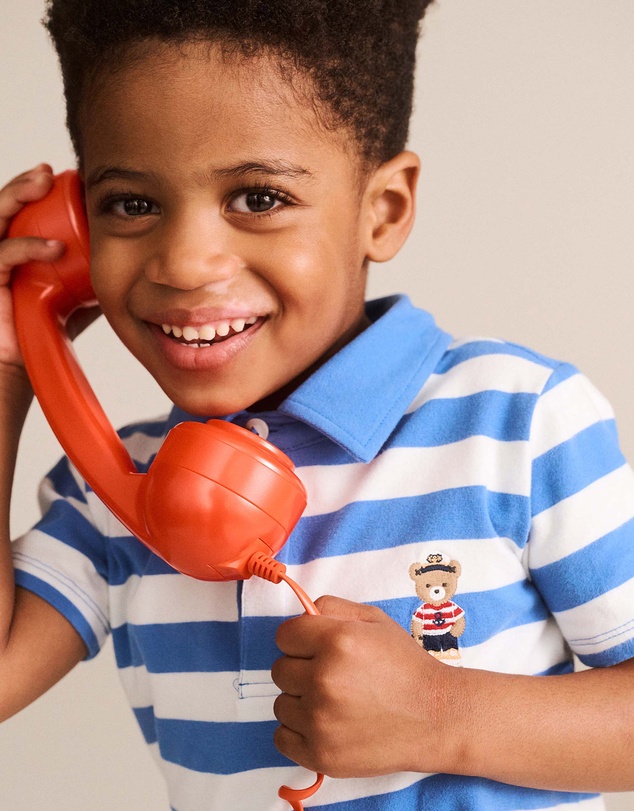 Huxbaby - Nautical Stripe Standing Hux Polo - Babies-Kids