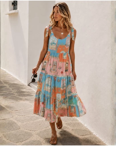 Esther & Co - Vernicia Dress - Multi Print