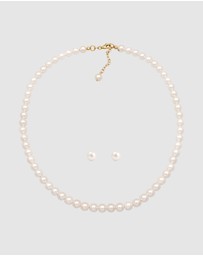 Elli Jewelry - Jewelry Set Classic Pearl 925 Sterling Silver Gold-Plated