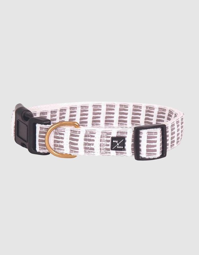 Mog & Bone - Hemp dog collar - Latte Mosaic Print