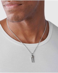 Diesel - Single Pendant Silver-Tone Necklace DX1116040