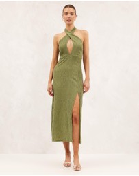 AERE - Textured Halter Midi Dress