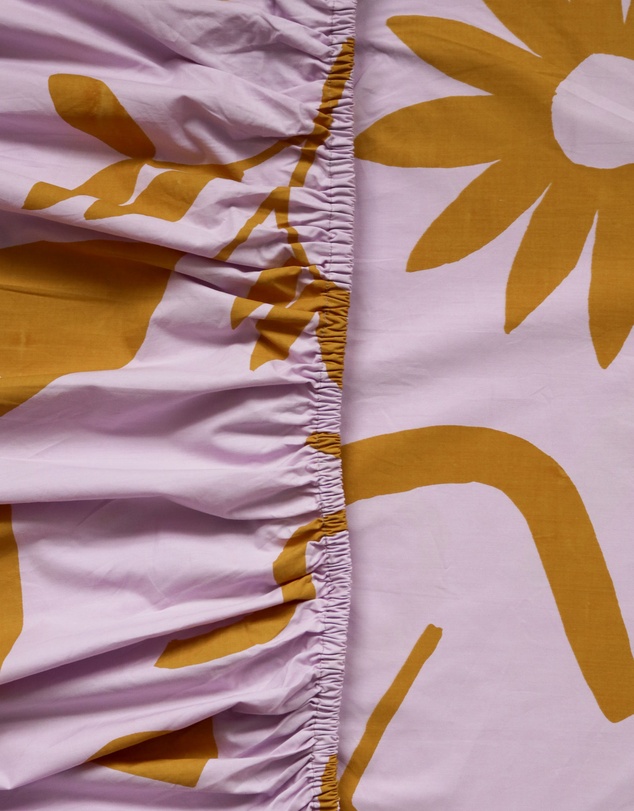 Mosey Me - Floral Dreams Fitted Sheet - Lilac