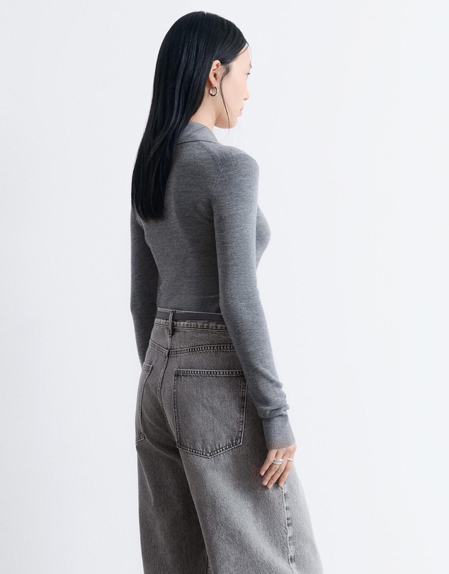 & Other Stories - Rib-Knit Merino Wool Polo Top