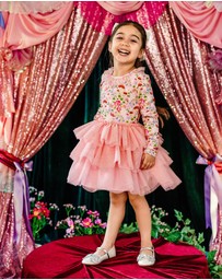 Fleur Harris - 'Toadstool' Rosy Tutu Dress in Apricot