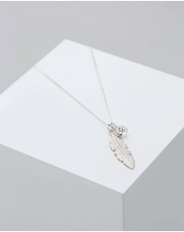 Elli Jewelry - Necklace 925 Sterling Silver Crystal Feather