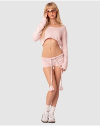 EDIKTED - Staycation Cropped Knit Top