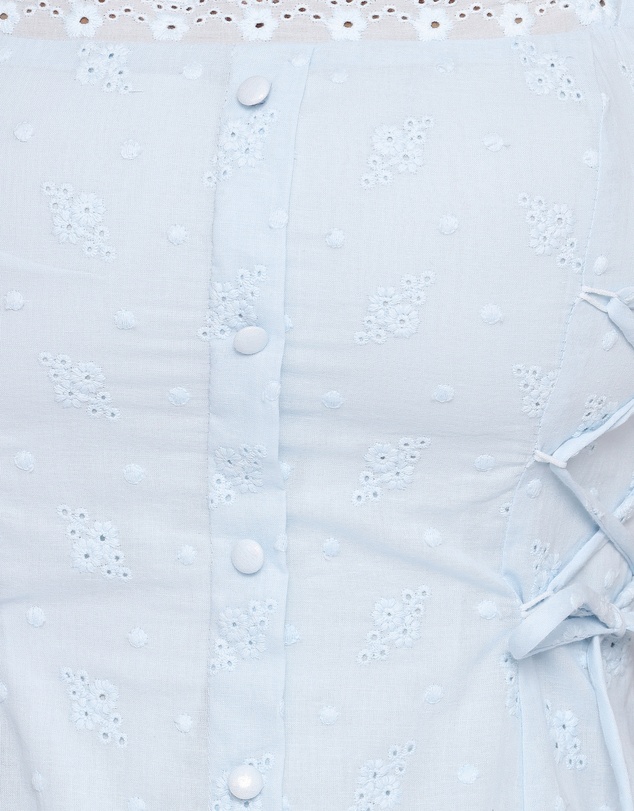 Petal & Pup - Davida Mini Dress - Pale Blue Broderie
