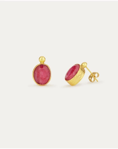 Ottoman Hands - Siena Ruby Stud Earrings